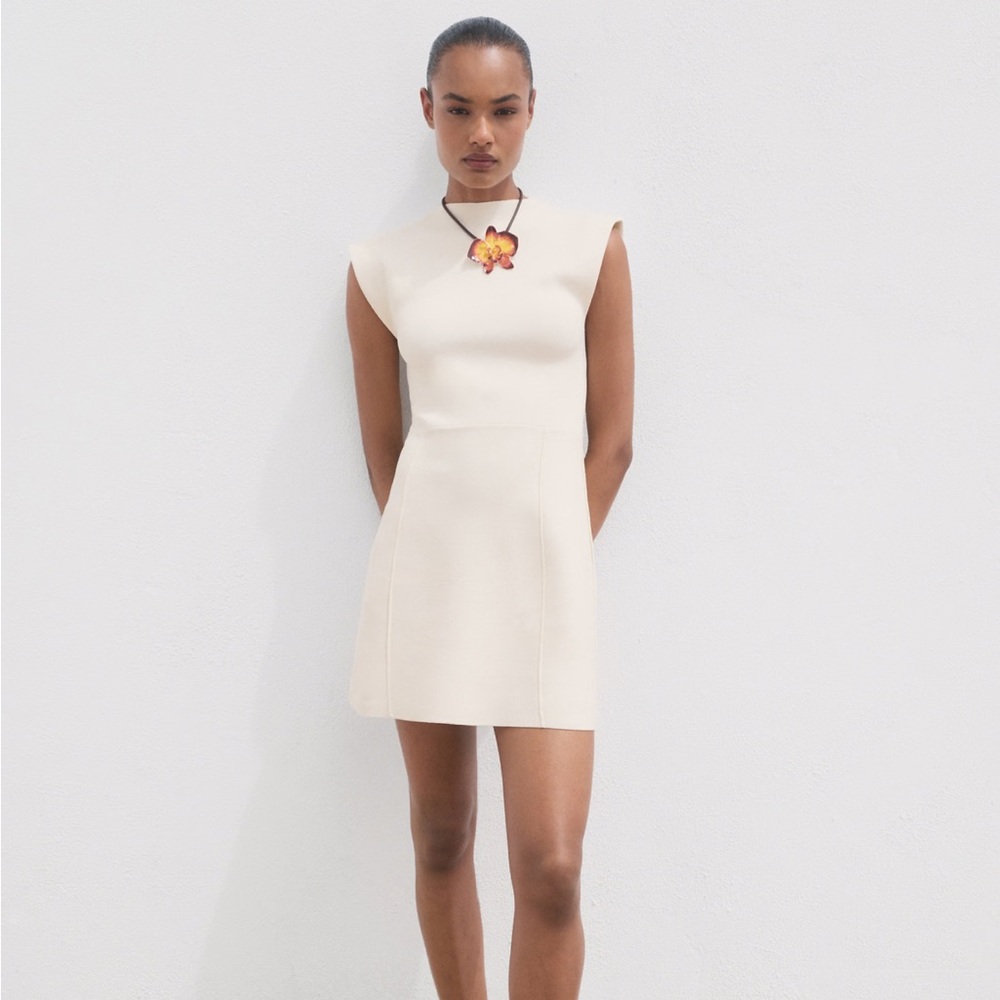 Mango Cream Mini Dress